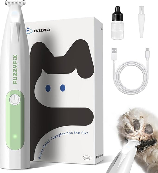 Dog Paw Trimmer with LED Light, Low Noise Hair Trimmer for Dogs Type-C Rechargeable Grooming Kit Dog Grooming Clippers for Paws, Eyes, Ears, Face, Rump