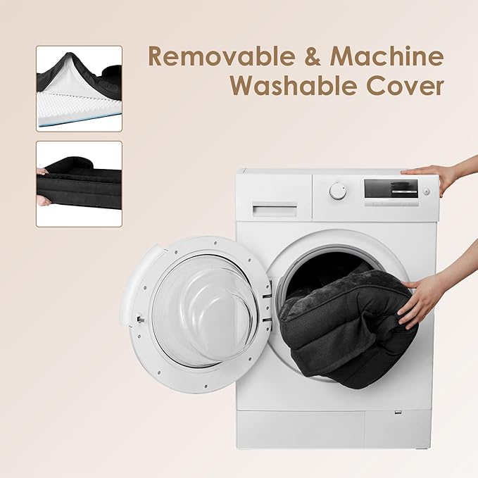 EHEYCIGA Orthopedic XL Dog Beds, Waterproof Memory Foam Dog Bed for Extra Large Dogs, Non-Slip Bottom and Egg-Crate Foam Big Dog Couch Bed with Washable Removable Cover, Black