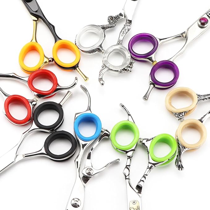 23pcs Soft Silicone Scissors Finger Rings Grips Inserts Shears Thumb Inserts Grooming Scissors Ring Finger Protector For Barber Dog Hair Cutting Scissor Accessories