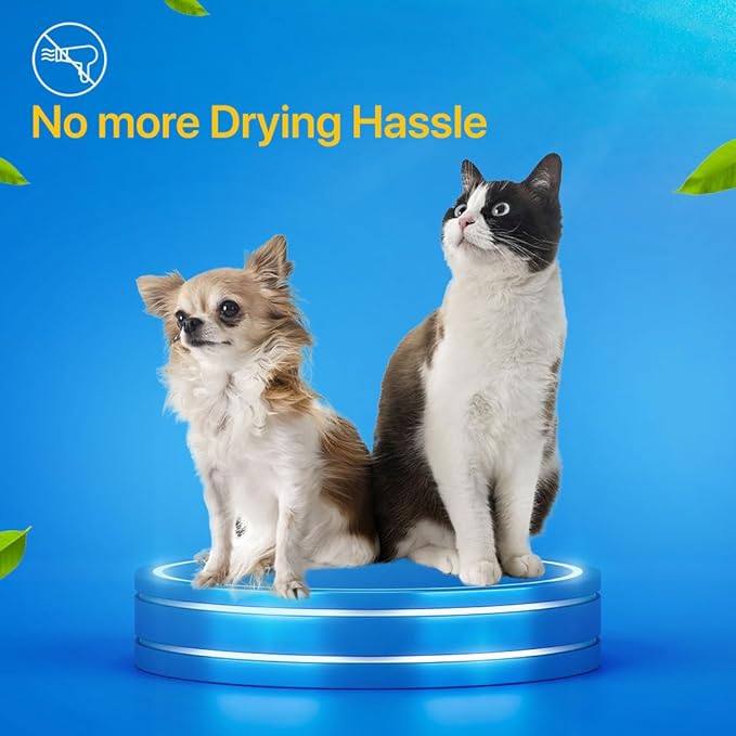 Extra Thick Pet Grooming Glove Wipes for Dogs & Cats, Cleaning & Odor-Controlling Grooming Gloves, Nourish Fur Glove Wipes for Daily Care and Traveling, Rinse Free, 6PCS per Pack