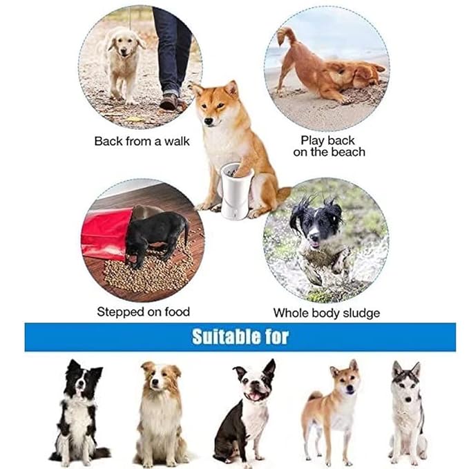 Automatic Silicone Bristles Pet Paw Cleaner Cup - USB Charging, Portable for Muddy Claws, Designed for Small to Medium Dogs