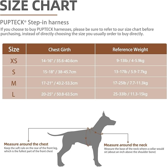 PUPTECK No Pull Dog Harness and Leash Set Reflective No Choke Step in Puppy Halter for XS Small and Medium Sized Dogs, Grey, Breathable Mesh, S