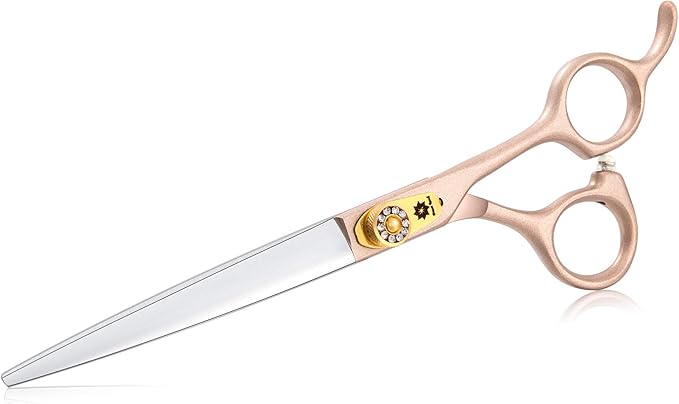 7 Inches Professional Pet Grooming Scissor, 440C Japanese Steel Straight & Curved & Thinning & Chunker Shears/Scissors for Dog Cat and More Pets (7 inch-Grooming Scissors Set)