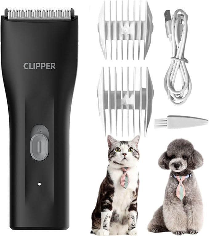 Dog Grooming Kit Clipper for Thick Coat Low Noise Cordless Cat Hair Trimmer Rechargeable Shaver Pet Grooming Tools for Small and Large Animals