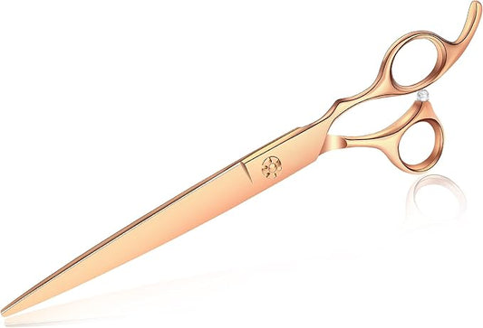7.5" Dog Grooming Scissors Trimming Cutting Shears Professional for Dog Cat Pet Animal Grooming on Face and Paws Gold