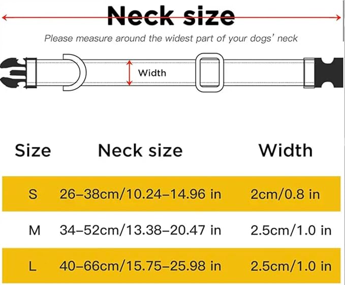 Reflective Dog Collar,Soft Neoprene Padded Breathable Nylon Pet Collar Adjustable