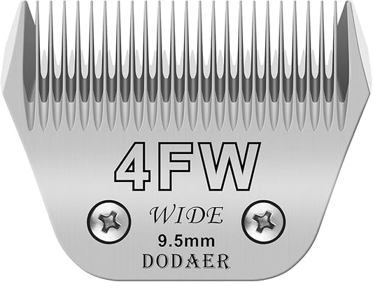 Professional Detachable Pet Dog Grooming Blades-Size 4FW Dog Grooming Wide Blade,Cutting Length 3/8",Compatible with Andi-s,Oster A5,Wahl km10 Clippers