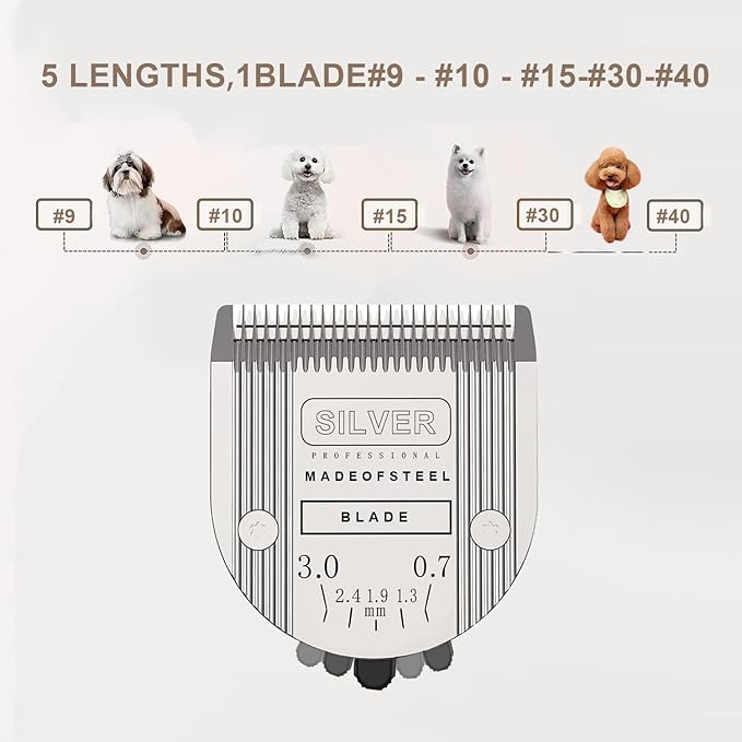 5 in 1 Replacement Blades Compatible with Wahl Bravura .Chromado,Creativa,Figura Dog Clippers for Dogs Grooming-(3PC)