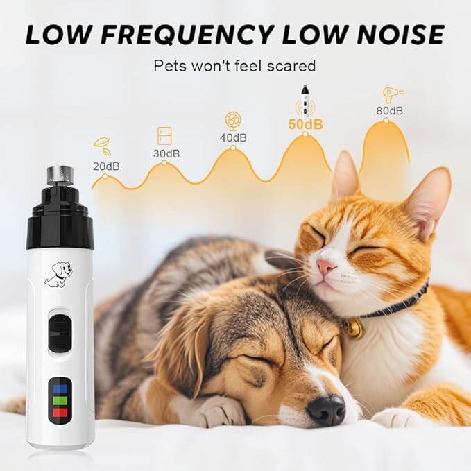 Heusom Silent Groom Pro Nail Grinder, 2025 New Heusom Dog Nail Trimmer, Rechargeable USB Charging Pet Nail Grinder, Pet Paws Grooming Smoothing Tool (1 Set)