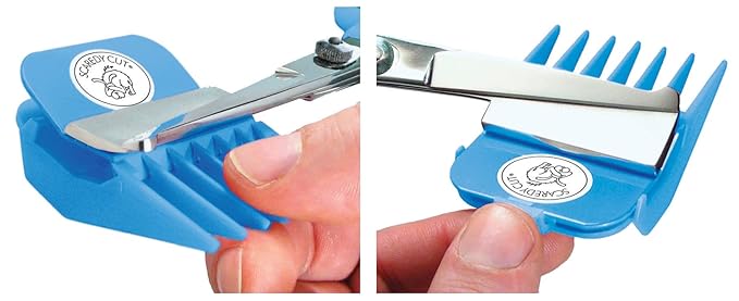 SCAREDY CUT NO Buzz Dog Clippers, Tiny Trim Safety Scissor. A Silent Low Noise Pet Grooming Clipper, Right Handed Blue