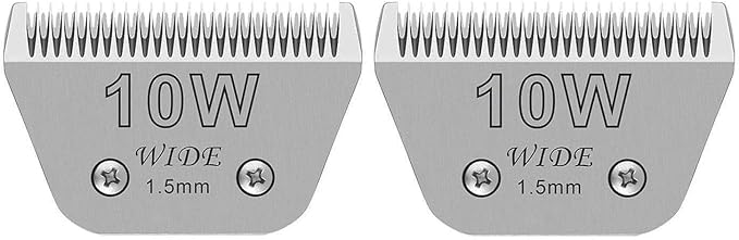 Wide Blades for Dog Grooming Blades Compatible with Andis,Oster A5,Wahl km10 Dog Clippers Stainless Steel Blades Blades for Animal Dog,Cat,Horse, (#10W(1.5mm)/2PCS)