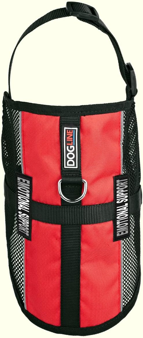 Dogline MaxAire Multi-Purpose Mesh Vest for Dogs and 2 Removable Emotional Support Patches, 30 to 38", Red