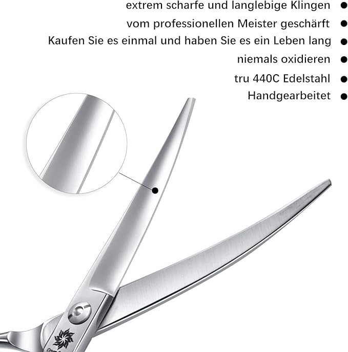 Grooming Pet Shear, 6.5 Inch Upword Curved Scissors, Curved Shears for Cat Shears and Small Dog Shears Or Any Breed Trimming Cuts, Design for Professional Pet Groomer