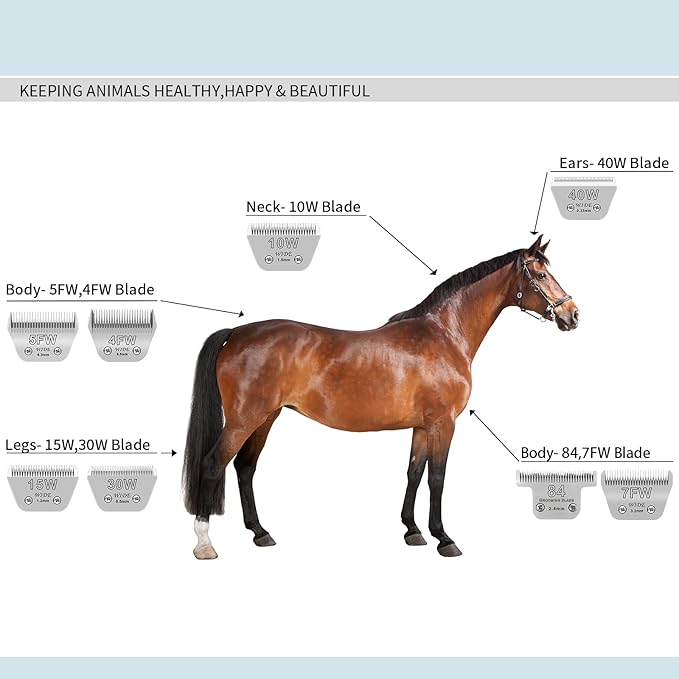 T84 Pet Dog Grooming Detachable Blades,Compatible with Andis,Oster A5,Wahl KM10 Clippers,Cut Length 3/32" (2.4mm),Fit for Larger Animals