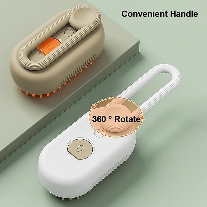 3 in 1 Cat Steam Brush for Shedding, Portable Anti-Static Grooming Comb for Cats & Dogs, Steam Misting Water Brush, Self-Cleaning Pet Hair Remover, Indoor Cat Spray Brushes for Cats & Dogs