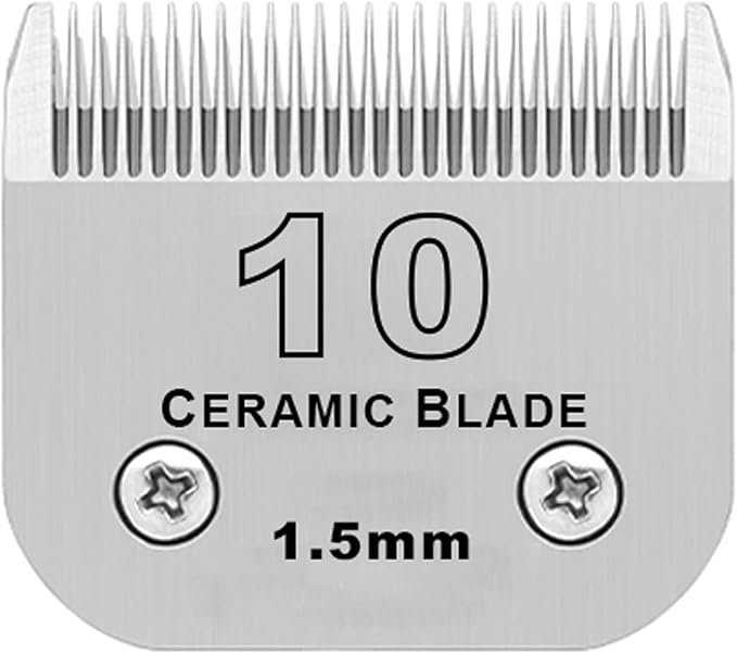 Detachable Pet Dog Clipper Blades, Compatible with Size-10 (1.5mm), Most Oster A5, KM Series Clippers,Made of Stainless Steel Blade 1Pack