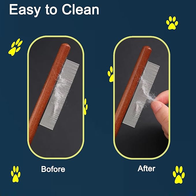 Wooden Small Dog Grooming Brush - Perfect for Shih Tzus, Yorkies, and Maltipoos - Ideal Puppy Hair Brushes for Maltese and Small Breeds (Compact Type)