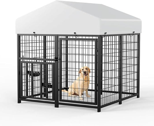 ROOMTEC Large Dog Kennel Outdoor Pet Pens Dogs Run (4'L x 4'W x 4.25'H)