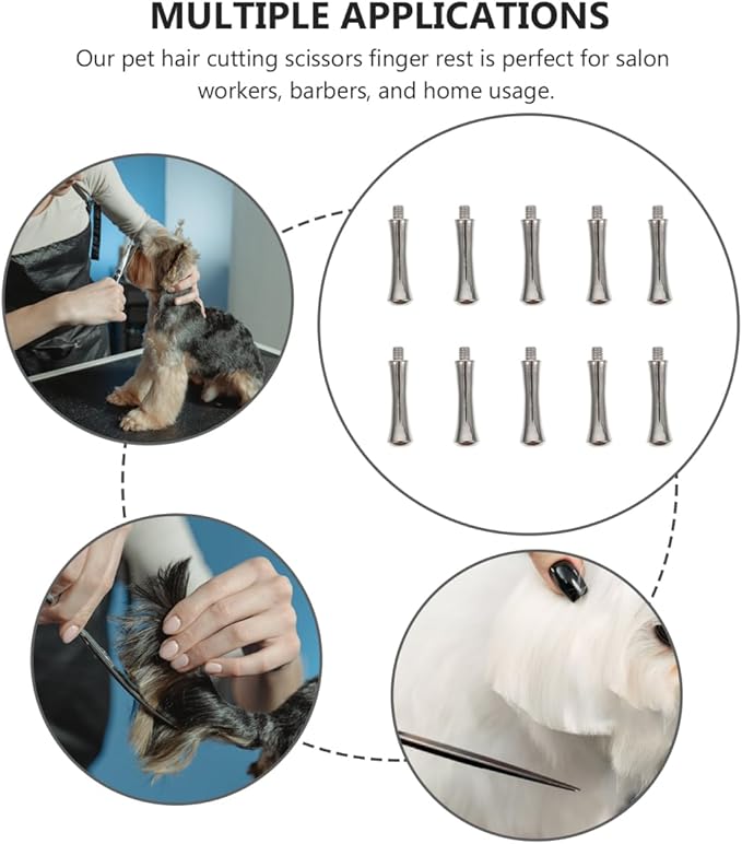 Balacoo Metal Shears 10pcs Scissor Finger Rest Stainless Steel Salon Shear Finger Rest Nails Scissor Parts Replacement Tail Nails Scissor Pet Hair Scissor Accessories Hair Styling Accessories