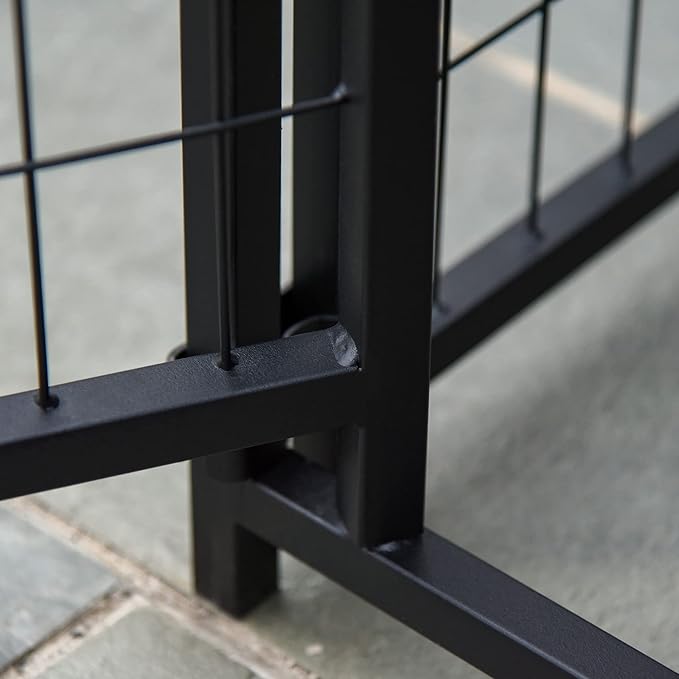 PawHut 4' x 4' x 4.5' Dog Kennel Outside, Dog Playpen Exercise Pen with Lockable Door, Water-Resistant Canopy, for Medium and Large Puppies