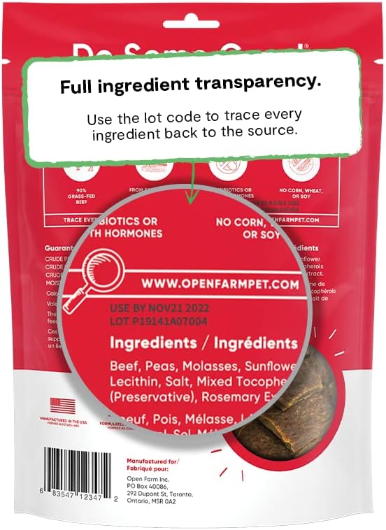 Open Farm Dehydrated Beef Dog Treats 4.5 Ounces