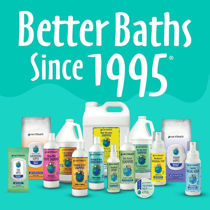 earthbath, All Natural Hypo-Allergenic Dog Grooming Foam - Fragrance Free Dog Shampoo for Allergies and Itching, Cruelty Free, No Water Needed, Rub On & Towel Off, Made in USA, Dog Supplies - 8 Oz