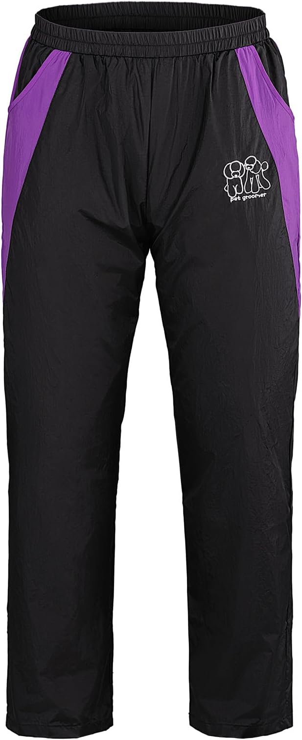 Noverlife Breathable Grooming Pants, XL Size, Anti-Static Pet Beautician Trousers with 2 Pockets, Dog Cat Groomer Cosmetologist Uniforms, Soft Pet Groomer Trousers, Splash Proof Trousers for Pet Store
