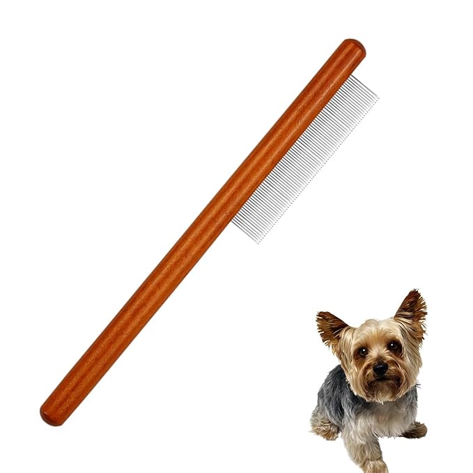 Wooden Small Dog Grooming Brush - Perfect for Shih Tzus, Yorkies, and Maltipoos - Ideal Puppy Hair Brushes for Maltese and Small Breeds (Compact Type)