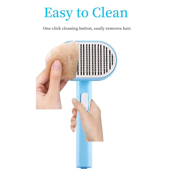 Cat Brush with Release Button for Shedding and Grooming, Self-Cleaning Shedding Brush for Easy Hair Removal, Suitable for Long and Short Haired Cats & Dogs