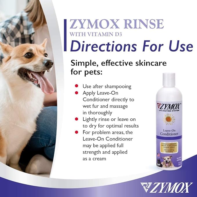 PET KING BRANDS ZYMOX Leave-in Conditioner with Vitamin D3 for Cats & Dogs, 12oz