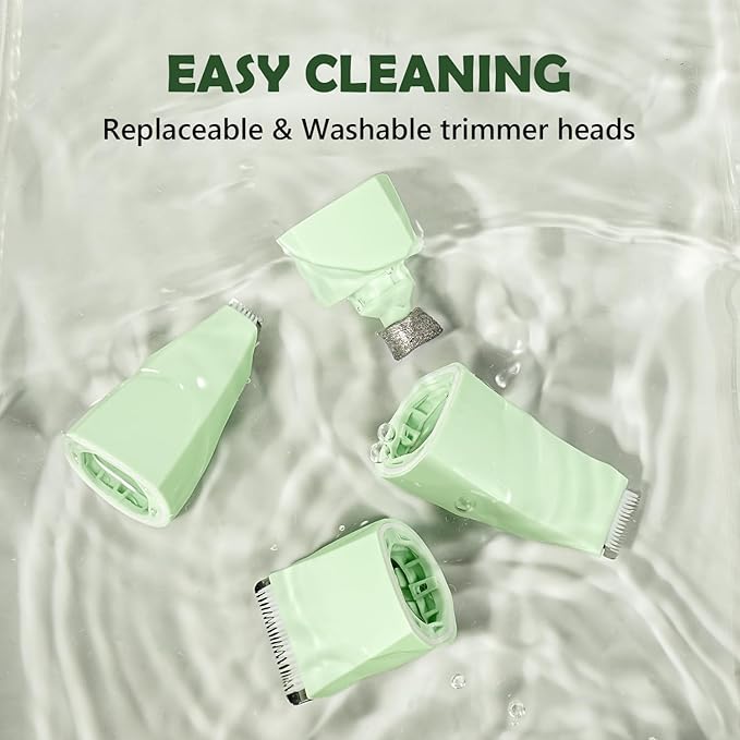 Dog Grooming Kit with LED Light, Low Noise Rechargeable 4 in 1 Pet Clippers for Matted Hair, Cordless Electric Cat Paw Trimmer Dog Nail Grinder, Grooming Supplies for Cat and Small Dogs