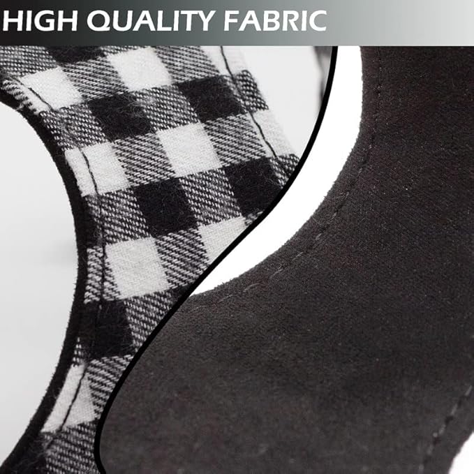 Small Dog Harness and Leash Set, Plaid Puppy Dog Harness XXS, Soft Adjustable Harness for Extra Small-Medium Pet Dogs and Cat No Pull, Black Plaid, XSmall