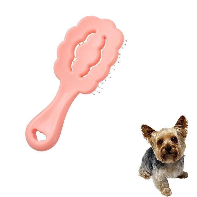 Cloud Shape Small Dog Grooming Brush - Perfect for Shih Tzus, Yorkies, and Maltipoos - Ideal Puppy Hair Brushes for Maltese and Small Breeds (Pink)