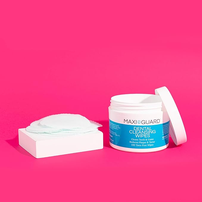 Dental Cleansing Wipes for Dogs, Cats, Horses and Companion Animals (100 Wipes), Light Blue/White