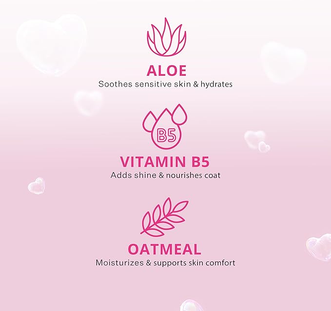 Paris Hilton Dog Shampoo - Sweet Floral Apple Blossom Scent, Sulfate-Free Vegan & Hypoallergenic for All Dog Breeds, with Oatmeal & Aloe for Healthy Coats & Salon-Quality Grooming, 16oz (480ml)