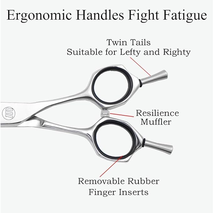 Moontay Professional 7.0" Dog Grooming Chunkers Scissors, Upward Curved Pets Grooming Thinning/Blending Shears - Japan 440C Stainless Steel for Pet Groomers or Family DIY Use