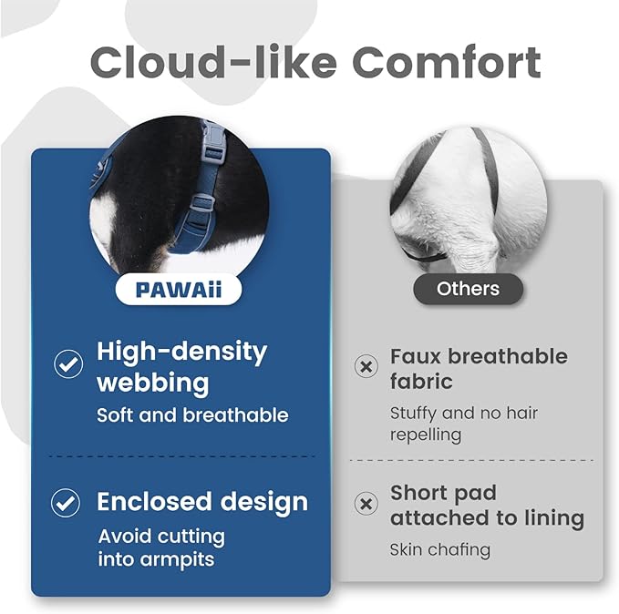 Pawaii Dog Harness for Small Dogs, Dog Harness with Pet ID Tag, No Choke Dog Harness, Adjustable Soft Padded Pet Vest with Easy Control Handle
