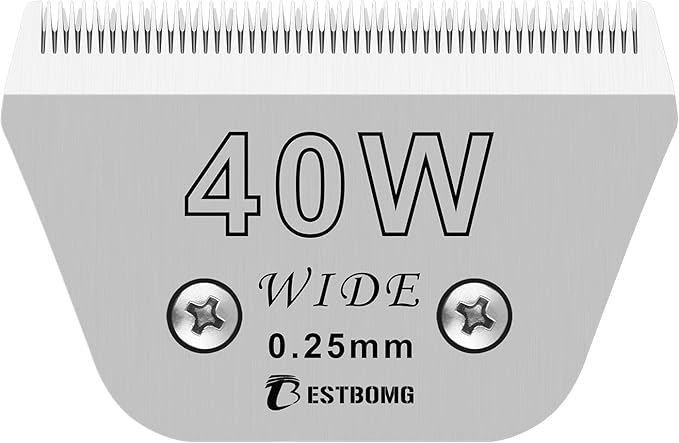 Size 40W Wide Detachable Pet Dog Grooming Blades-Cutting Length 1/100"(0.25mm),Compatible with Andis,Oster A5,Wahl km10 Clippers