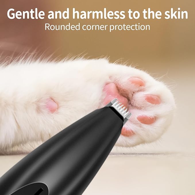 Dog Clippers for Grooming, Low Noise Cordless Dog Paw Trimmer, Rechargeable Small Pet Hair Trimmer for Grooming (Black)