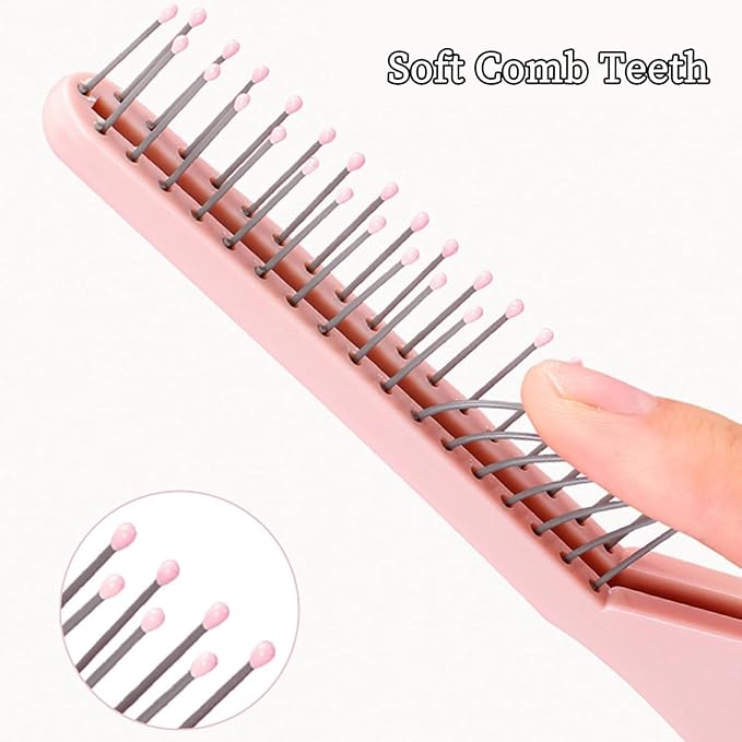 Folding Small Dog Grooming Brush - Perfect for Shih Tzus, Yorkies, and Maltipoos - Ideal Puppy Hair Brushes for Maltese and Small Breeds(Pink)