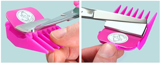 SCAREDY CUT Silent Pet Grooming Kit for Dog, Cat and All Pet Grooming - A Quiet Alternative to Electric Clippers for Sensitive Pets (Left-Handed Pink)