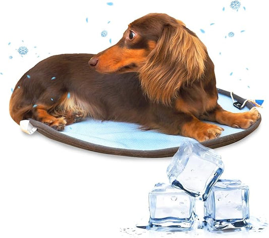 Round Cooling Mat for Dos Reversible (Cool & Waterproof) Cooling pad for Dogs, Machine Washable- Ideal to Use it on Donut Beds,Sofa and Floor- Durable Eco Friendly Material