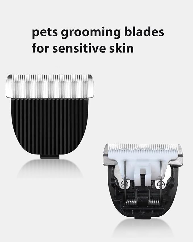 2 Pack Dog Grooming Replacement Blades for HOLDOG Dog Grooming Kit, Ceramic Edge for Smooth Cutting Compatible with HOLDOG Cat Clippers, 2 Cleaning Brush