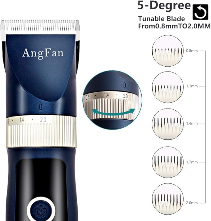 Dog Clippers for Grooming, 16pcs Dog Grooming Kit for Small & Large Dogs, Professional Cordless Dog Hair Clippers with Low Noise, Rechargeable Pet Grooming Tools for Cats & Dogs