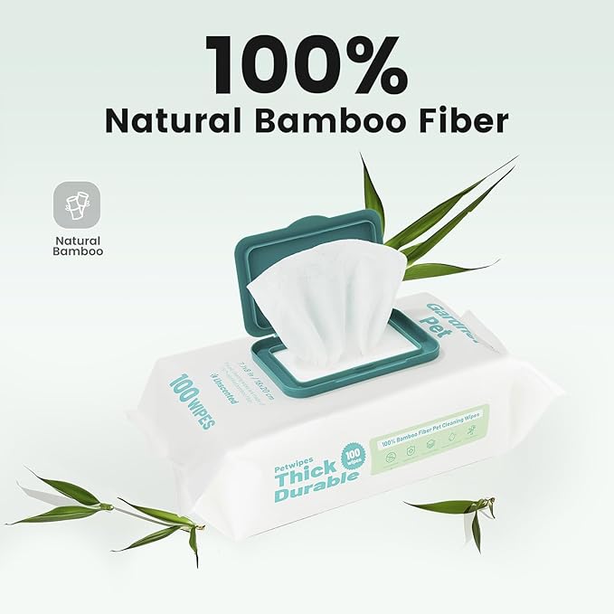 Gardner Pet Bamboo Dog Wipes for Paws and Butt, Dog Face Wipes Cleaning Deodorizing, Soothing Anal Gland Pets Wipes with Coconut Oil, Extra Thick Cat Wipes, Puppy Wipes, Unscented 200 Count