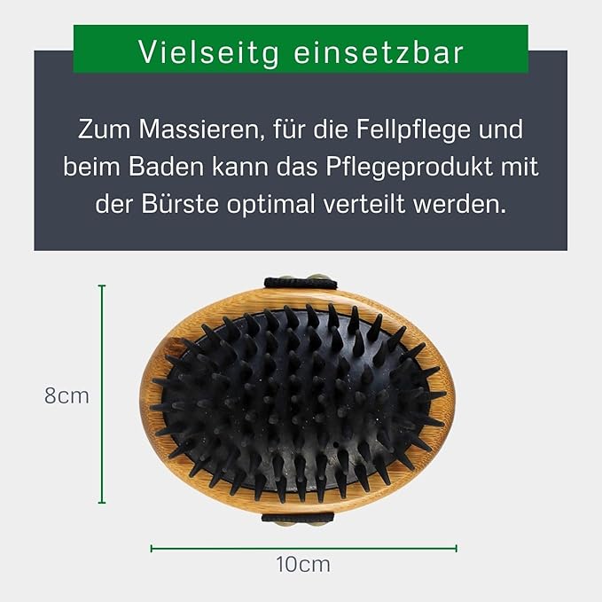 Curry Brush with Rubber Bristles for Pets