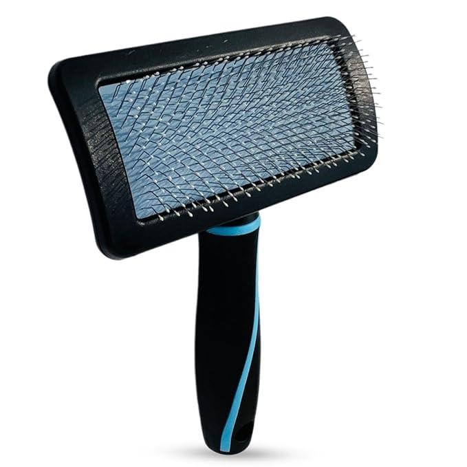 Dog Slicker Brush for Dogs, Perfect for (Goldendoodles, Labradoodles, Poodles), Groom Like a Professional, Fluff Detangle Style - Removes Loose Fur, Tangles and Undercoat (Large)