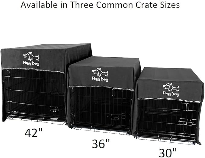 Floppy Dawg Crate Cover. Fits 42 Inch Dog Crates or Smaller. Easy to Put On, Take Off, and Adjust. Doubles as a Comfy Blanket. Slate Gray Lightweight and Breathable Polar Fleece