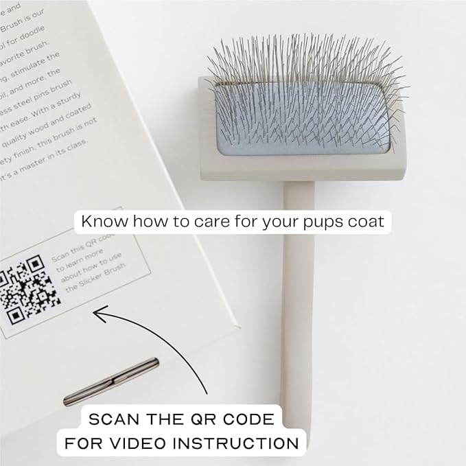 Slicker Brush for Professional and Luxury Dog Grooming to Prevent Matting with Dense and Extra Long Stainless Steel Pins (Goldendoodles, Labradoodles, Poodles)