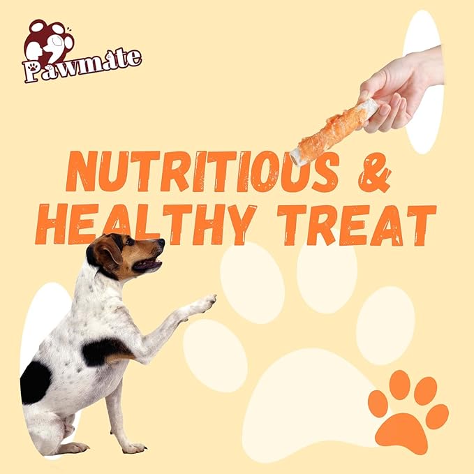 Chicken Wrapped Sweet Potato Rawhide Dog Treats, Big Stick Long Lasting Large Dog Treats Dog Chew Training Snacks for Medium Large Breed 6-7 Counts 10.58 oz